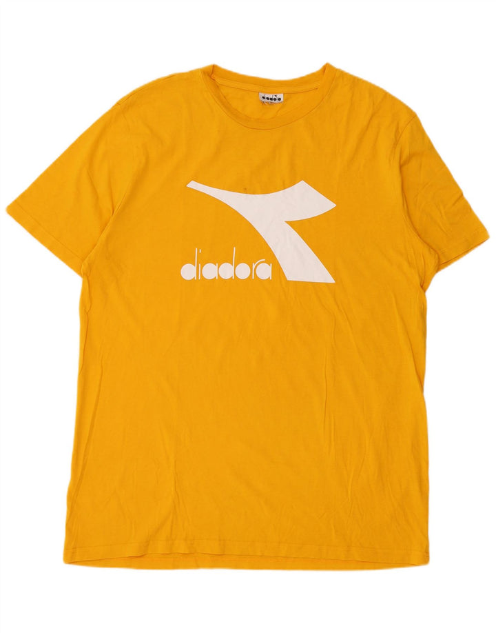 Diadora Hombre Camiseta Gráfica Top Grande Amarillo