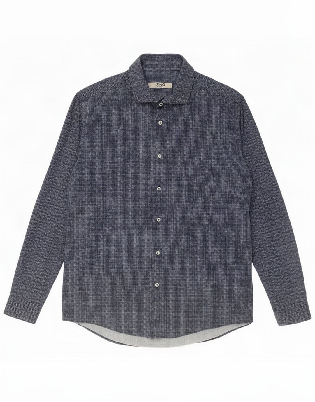 Liu Jo Camisa para hombre Algodón a cuadros azul marino mediano
