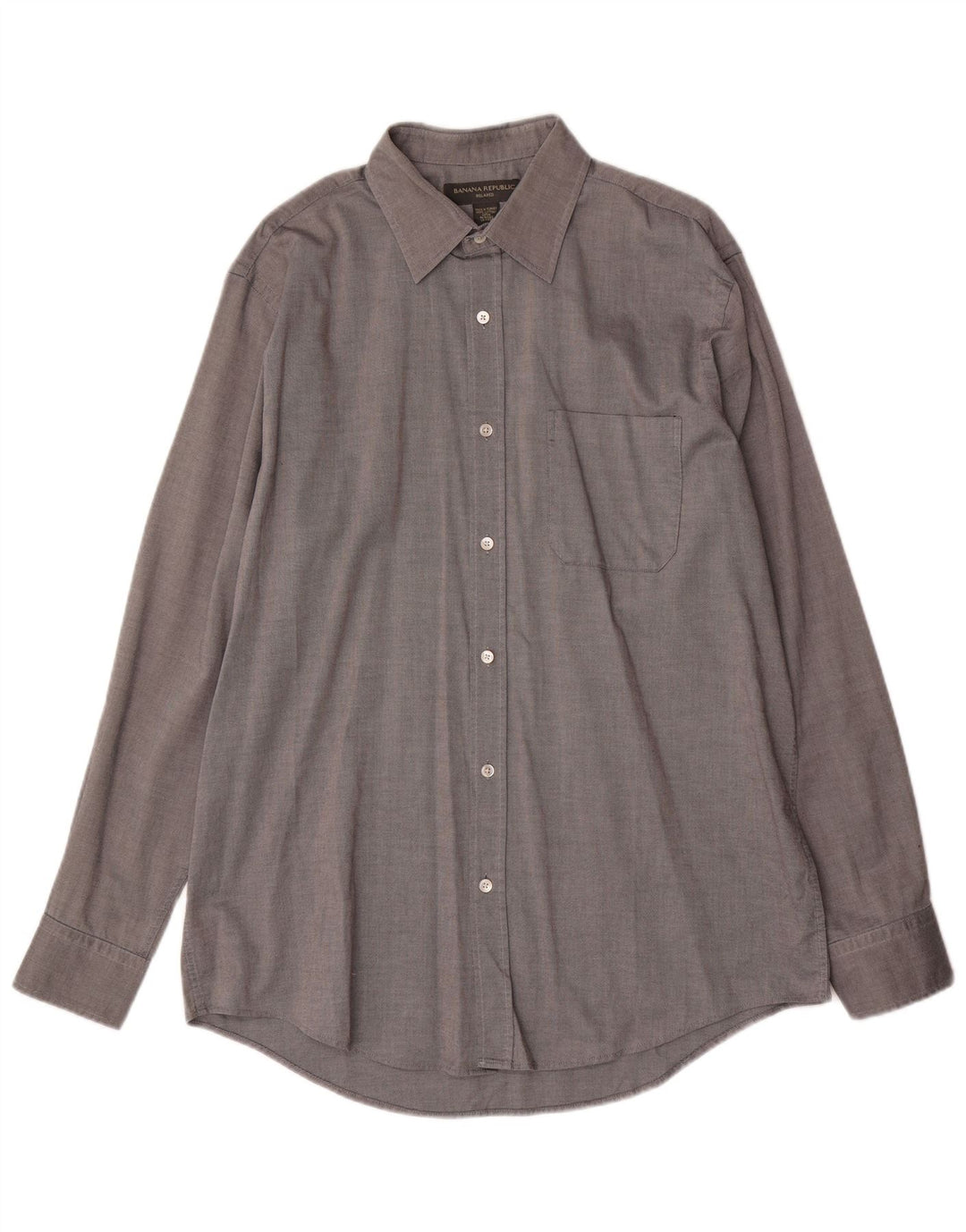 BANANA REPUBLIC Camisa de corte relajado para hombre Algodón gris grande
