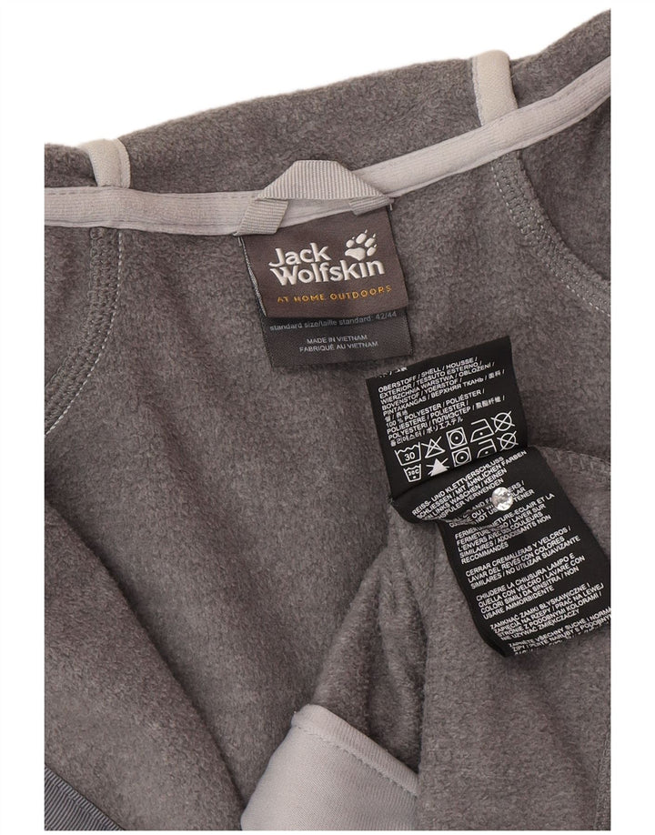Jack Wolfskin Sudadera con capucha y cremallera para mujer UK 14/16 Grande Gris Poliéster
