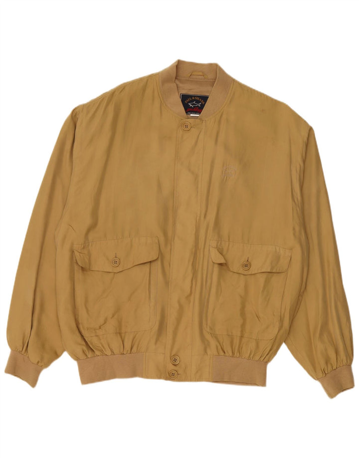 Paul & Shark Chaqueta Bomber para Hombre UK 42 XL Seda Amarilla