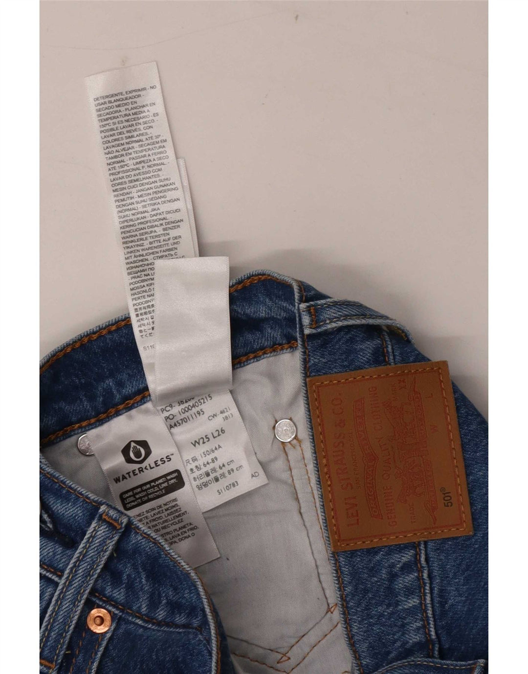 Vaqueros Levi's Mujer 501 Rectos W25 L26 Algodón Azul