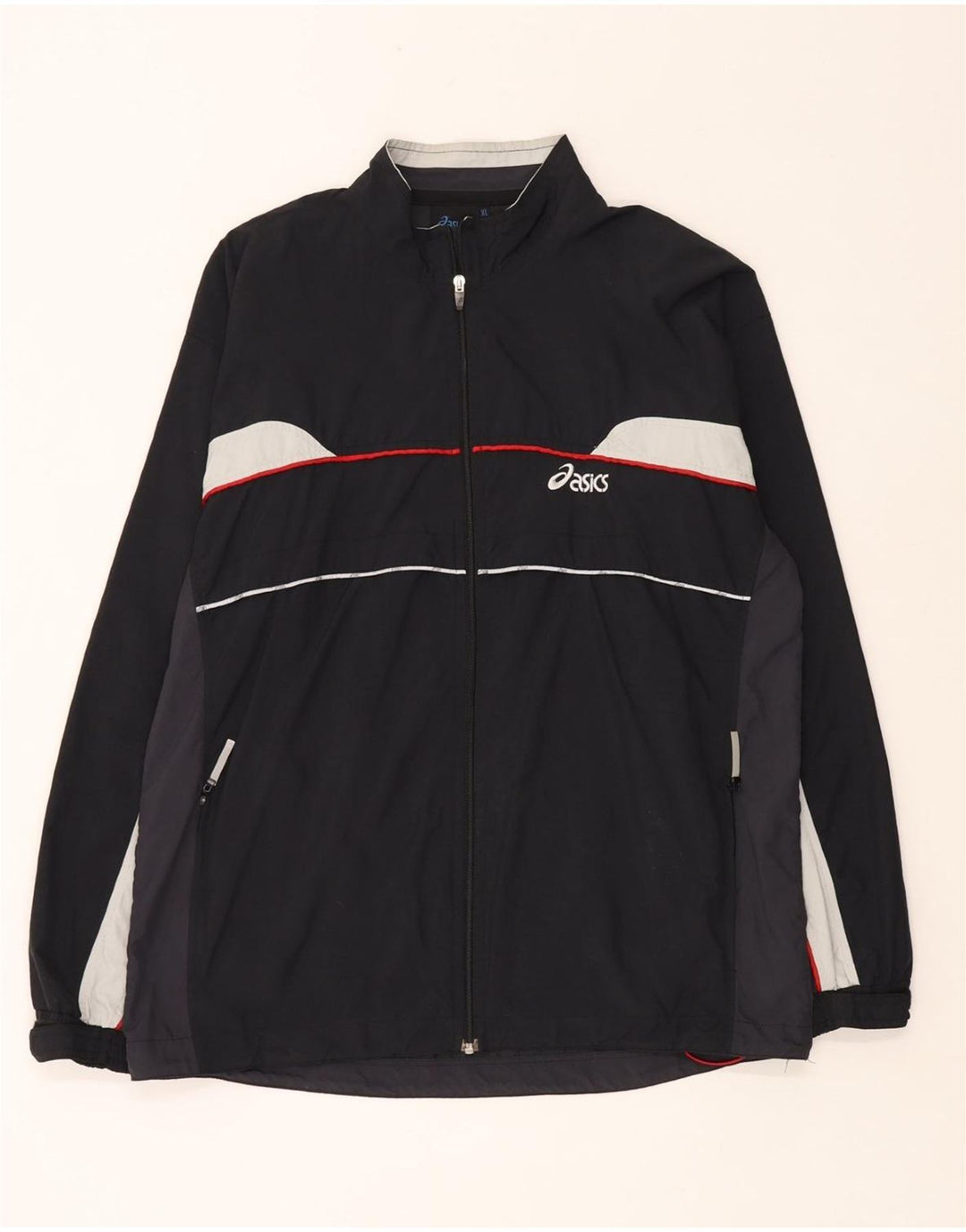 Asics Hombre Chándal Top Jacket XL Negro Colorblock Poliamida