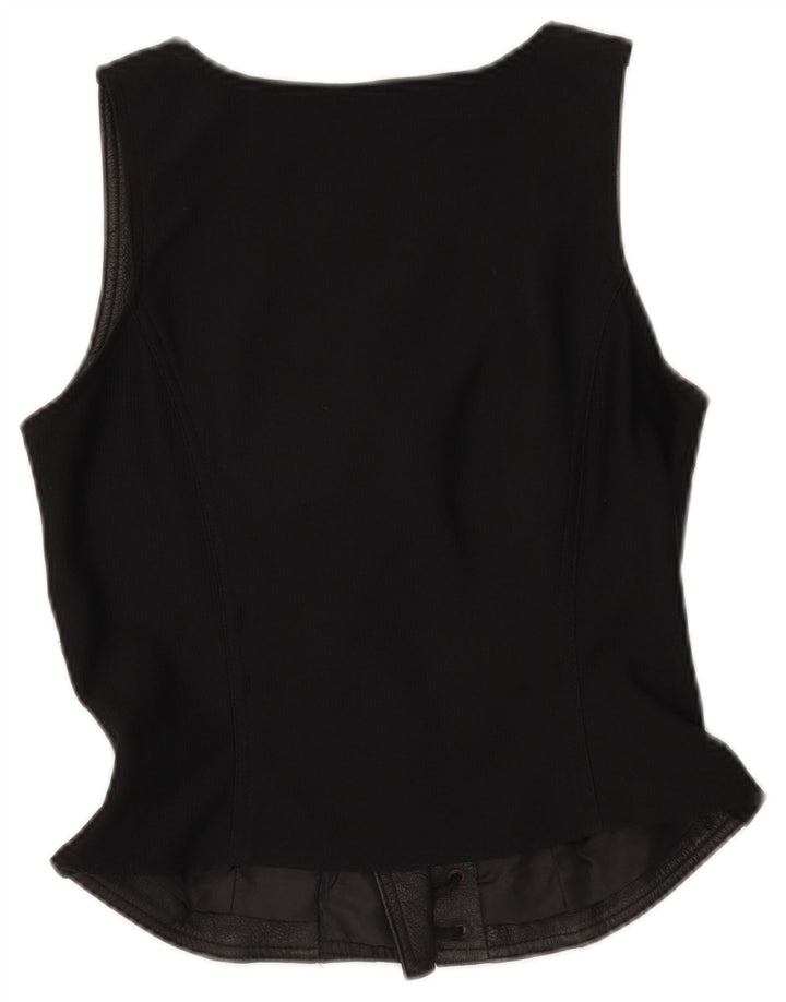 Chaleco de cuero para mujer Trend UK 42 Cuero negro mediano