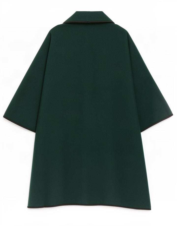Vintage mujer frente corbata Capelet abrigo Reino Unido 14 verde medio