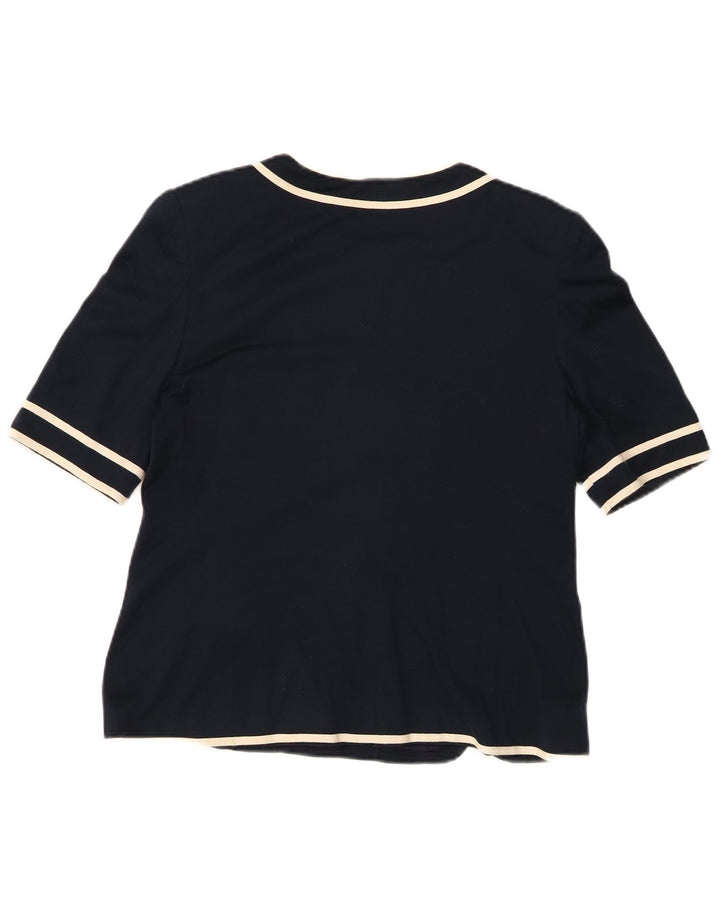 LUISA SPAGNOLI Chaqueta Blazer de Manga Corta para Mujer IT 44 Azul Marino Medio