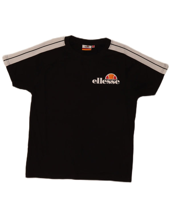 Ellesse Camiseta gráfica para mujer UK 6 XS Algodón color block negro