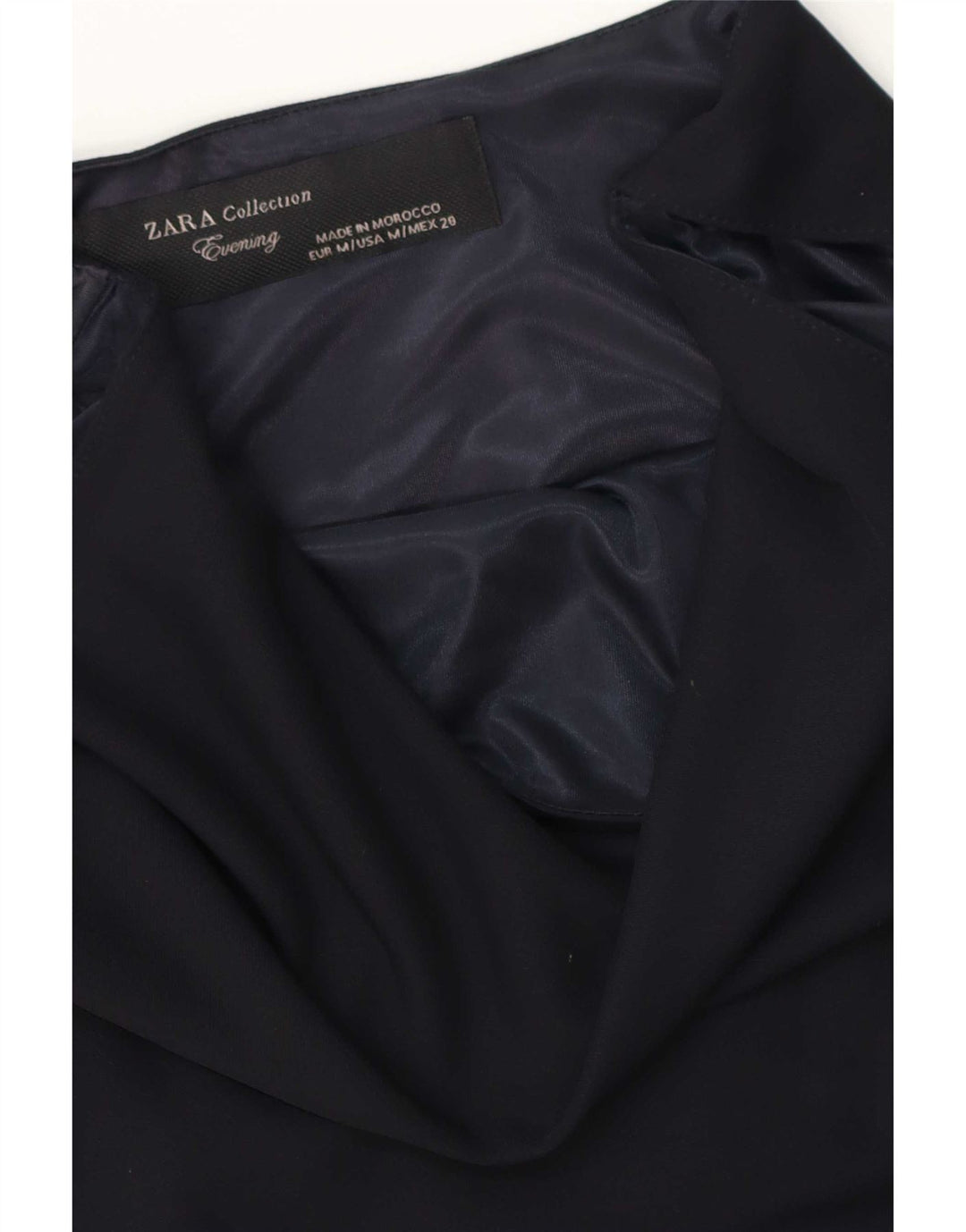 Zara Vestido tubo sin mangas para mujer UK 44 Azul marino mediano