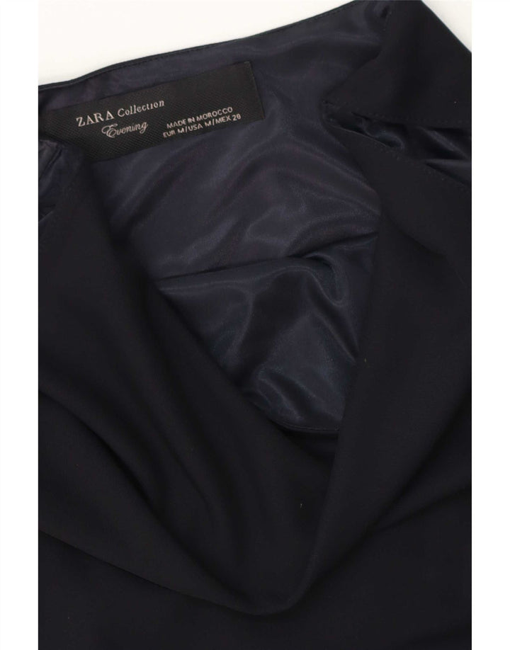 Zara Vestido tubo sin mangas para mujer UK 44 Azul marino mediano