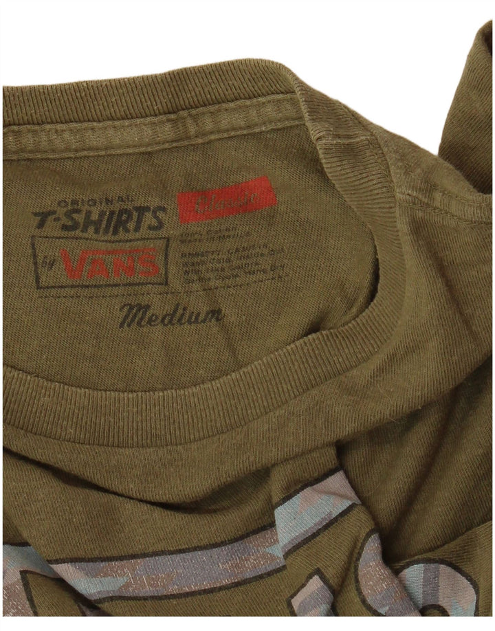 VANS Camiseta clásica con gráfico para hombre Top Medium Khaki Cotton