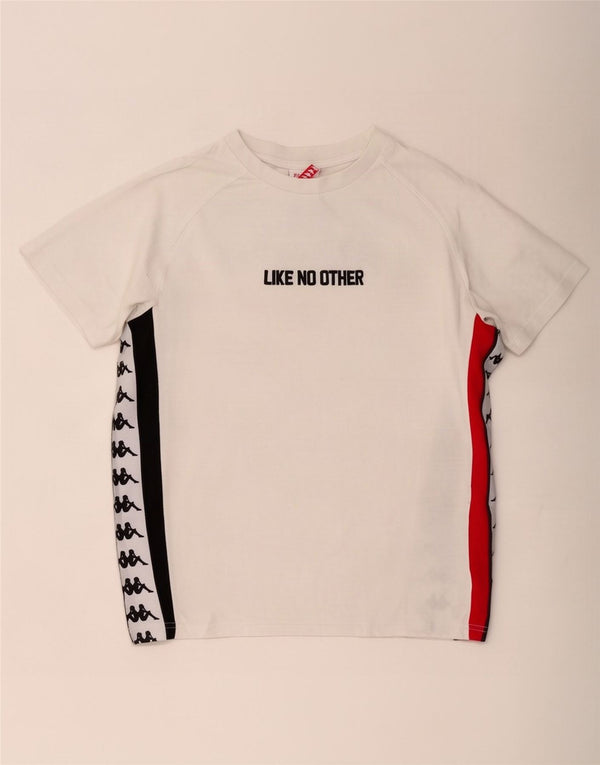 Kappa Hombre Camiseta Gráfica Top XS Blanco Colorblock Algodón