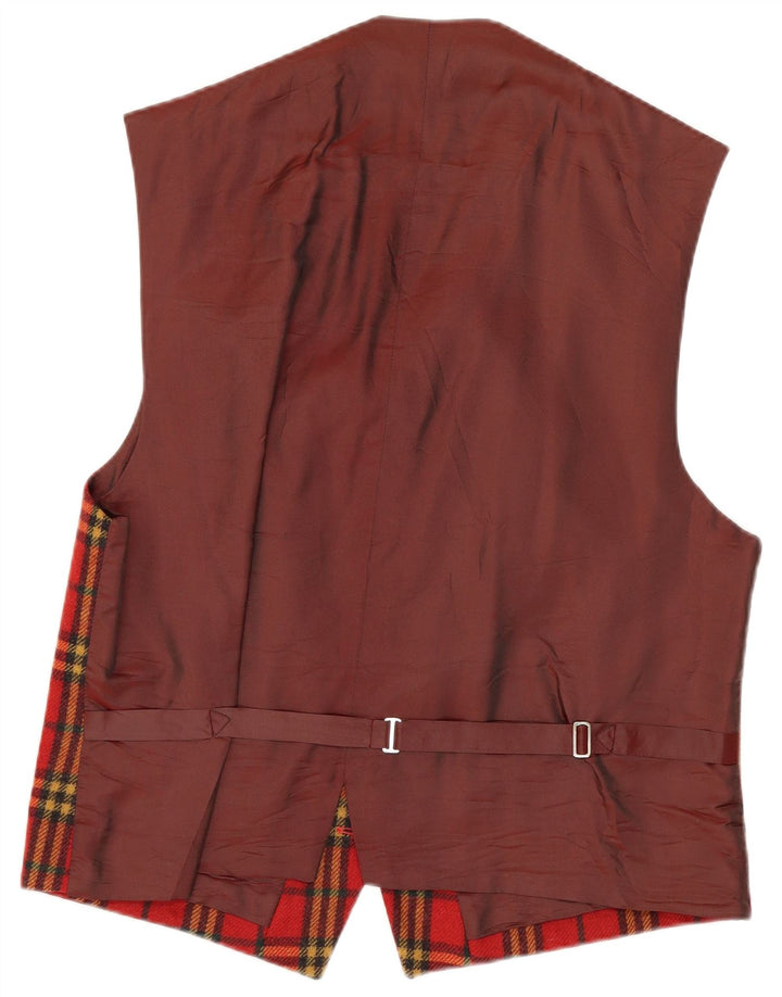 Via Ardigo Chaleco para hombre pequeño a cuadros rojos