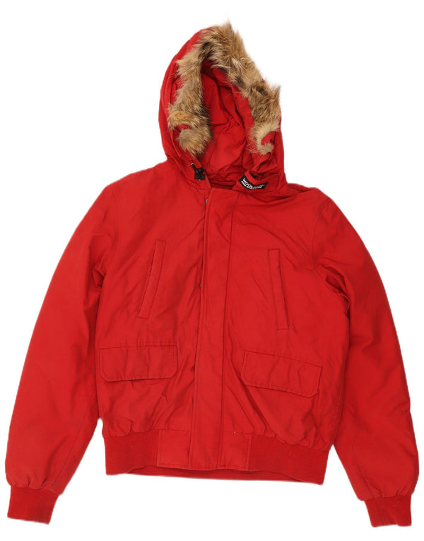 Woolrich Chaqueta acolchada con capucha para niño 13-14 años Algodón rojo