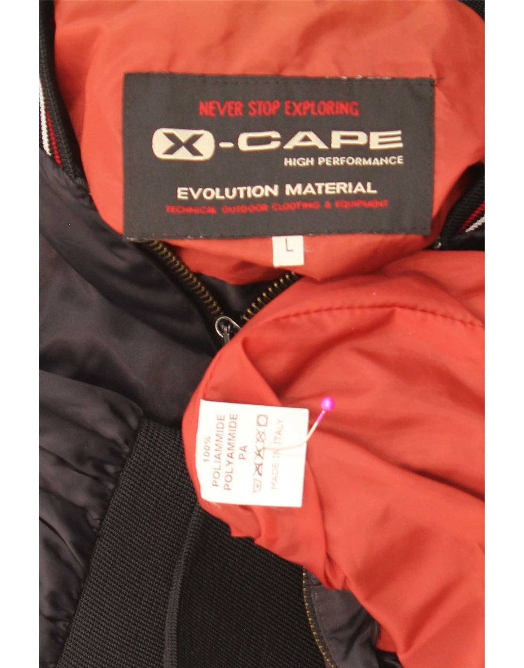 X-Cape Chaqueta bomber gráfica para hombre UK 40 Large Poliamida negra con bloques de color