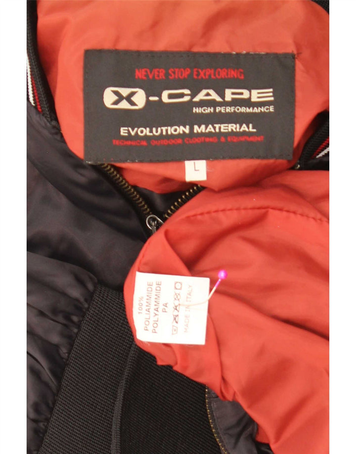 X-Cape Chaqueta bomber gráfica para hombre UK 40 Large Poliamida negra con bloques de color