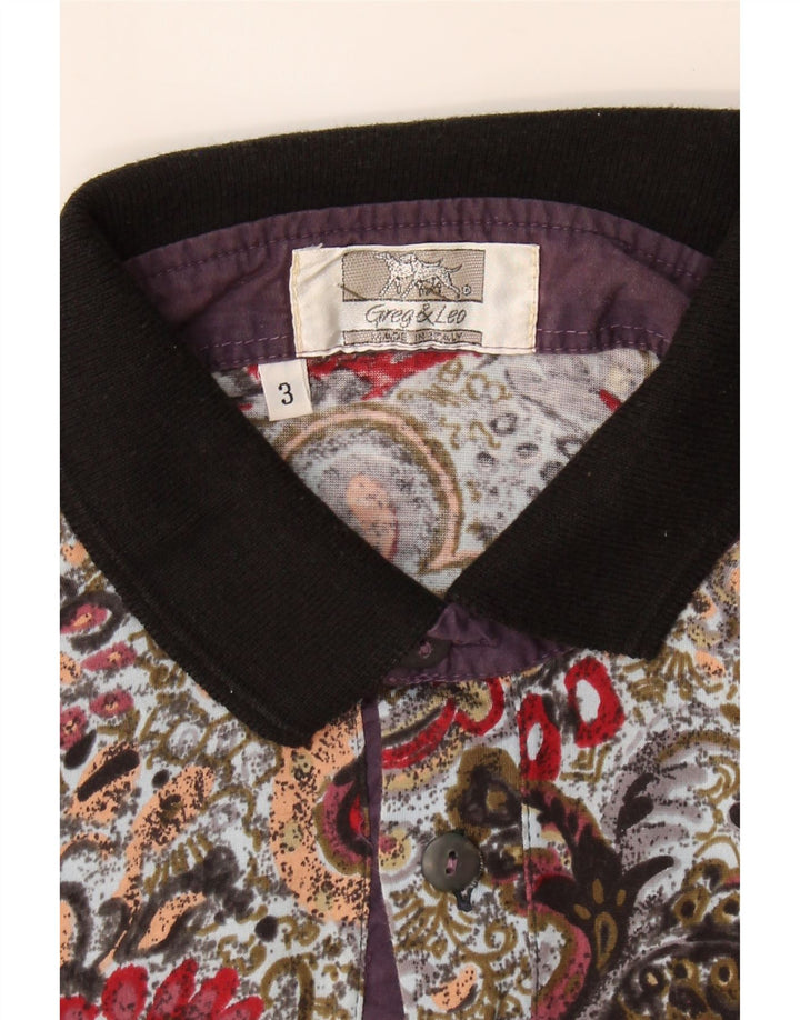 VINTAGE Mens Polo Shirt Medium Multicoloured Floral Vintage Vintage and Second-Hand Vintage from Messina Hembry 