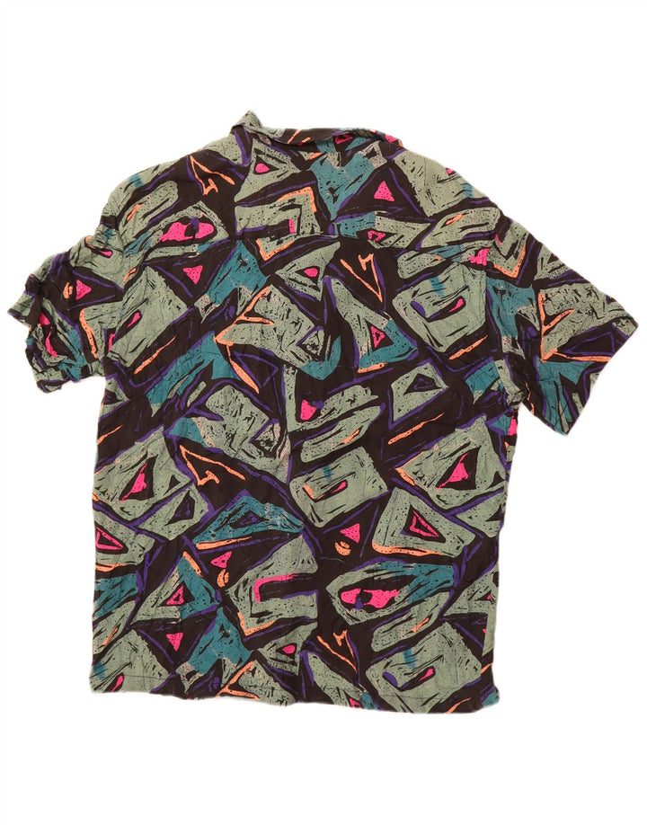 Camisa Pull & Bear Hombre Manga Corta XL Viscosa Geométrica Multicolor