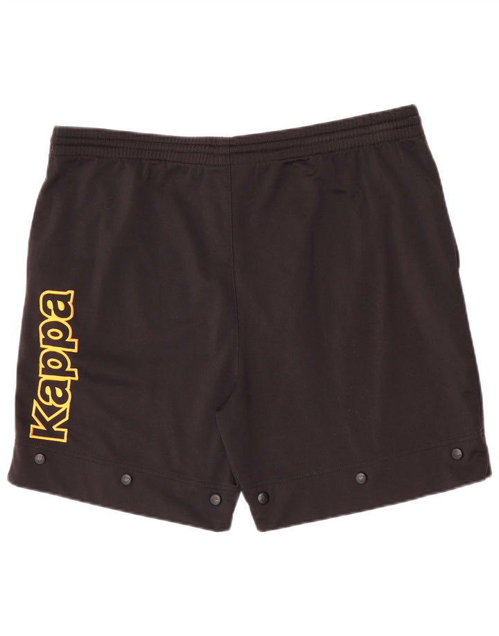 Kappa Pantalones cortos deportivos gráficos para hombre XL Poliéster negro