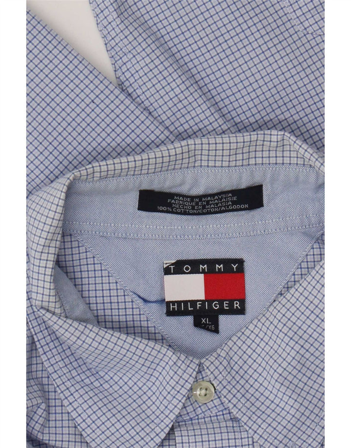 Camisa Tommy Hilfiger Hombre XL Algodón A Cuadros Azul