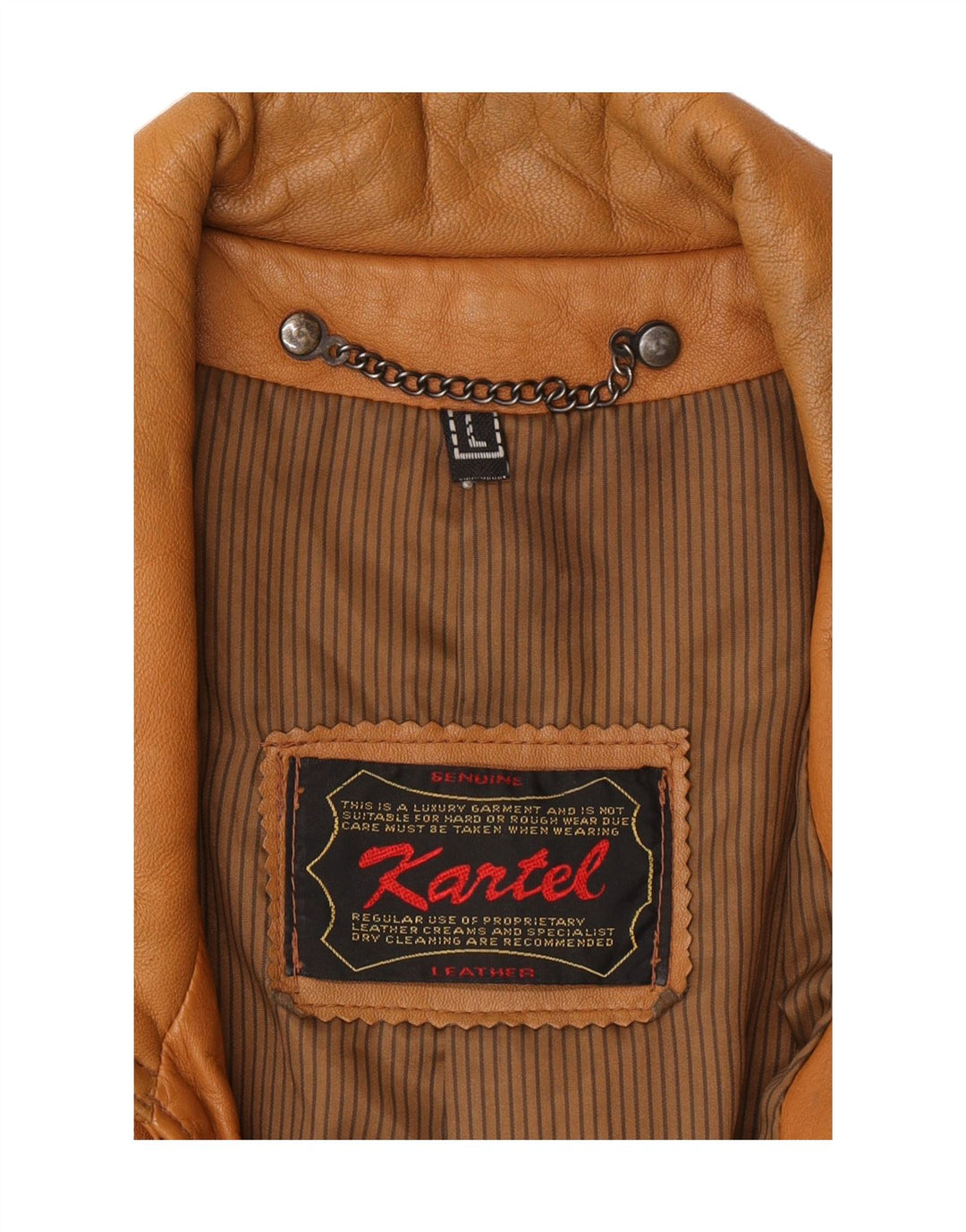 KARTEL Mens Leather Jacket UK 40 Large Brown Leather Vintage Kartel and Second-Hand Kartel from Messina Hembry 