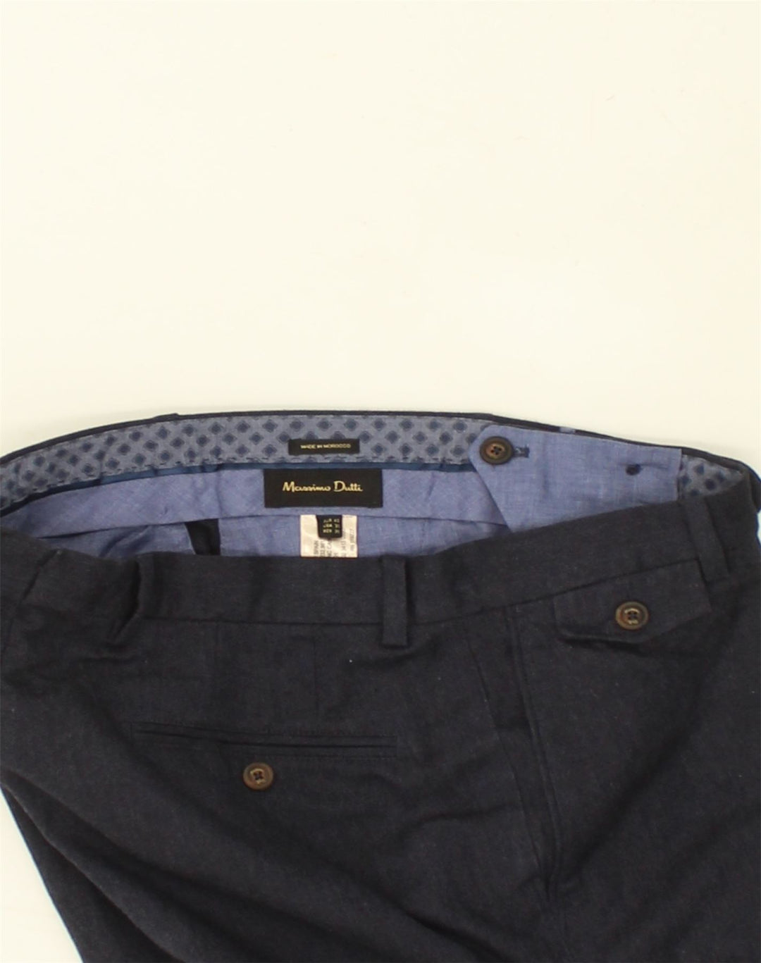 MASSIMO DUTTI Womens Slim Chino Trousers W30 L33 Navy Blue Cotton | Vintage Massimo Dutti | Thrift | Second-Hand Massimo Dutti | Used Clothing | Messina Hembry 