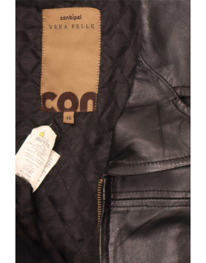 Conbipel Chaqueta De Cuero Mujer IT 46 Grande Cuero Negro