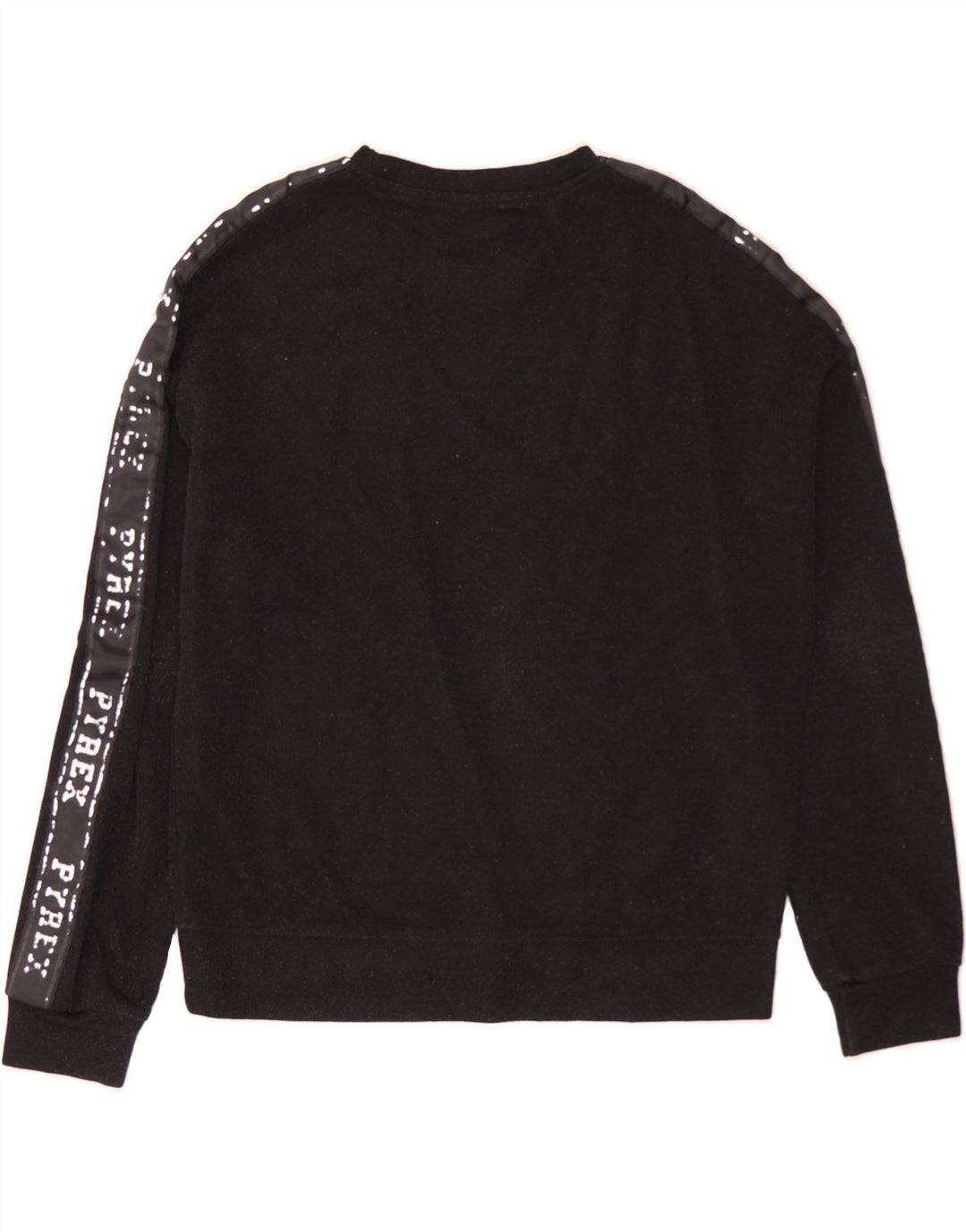 PYREX Womens Graphic Sweatshirt Jumper UK 10 Small Black Flecked Viscose Vintage Pyrex and Second-Hand Pyrex from Messina Hembry 
