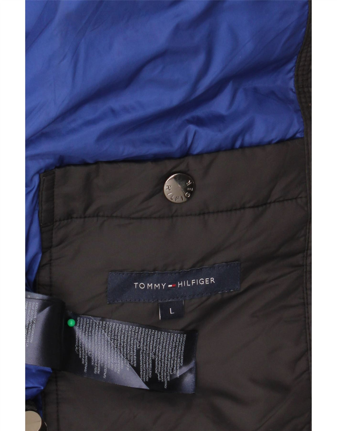 TOMMY HILFIGER Chaleco acolchado para hombre UK 40 Large Nylon negro