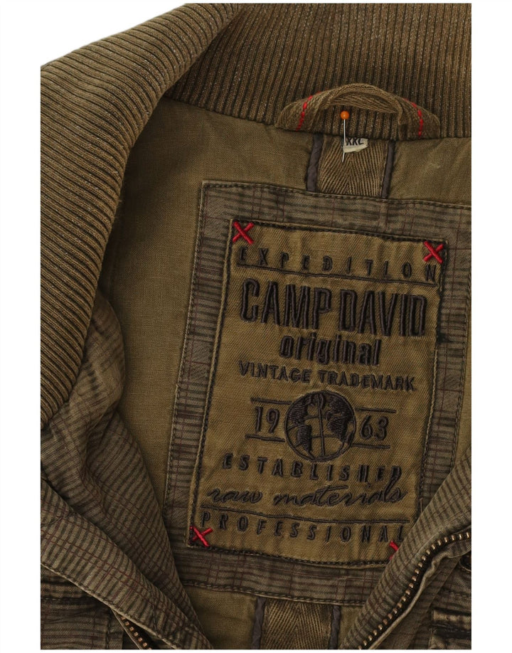 CAMP DAVID Chaqueta Bomber para Hombre UK 44 2XL Cuadros Caqui