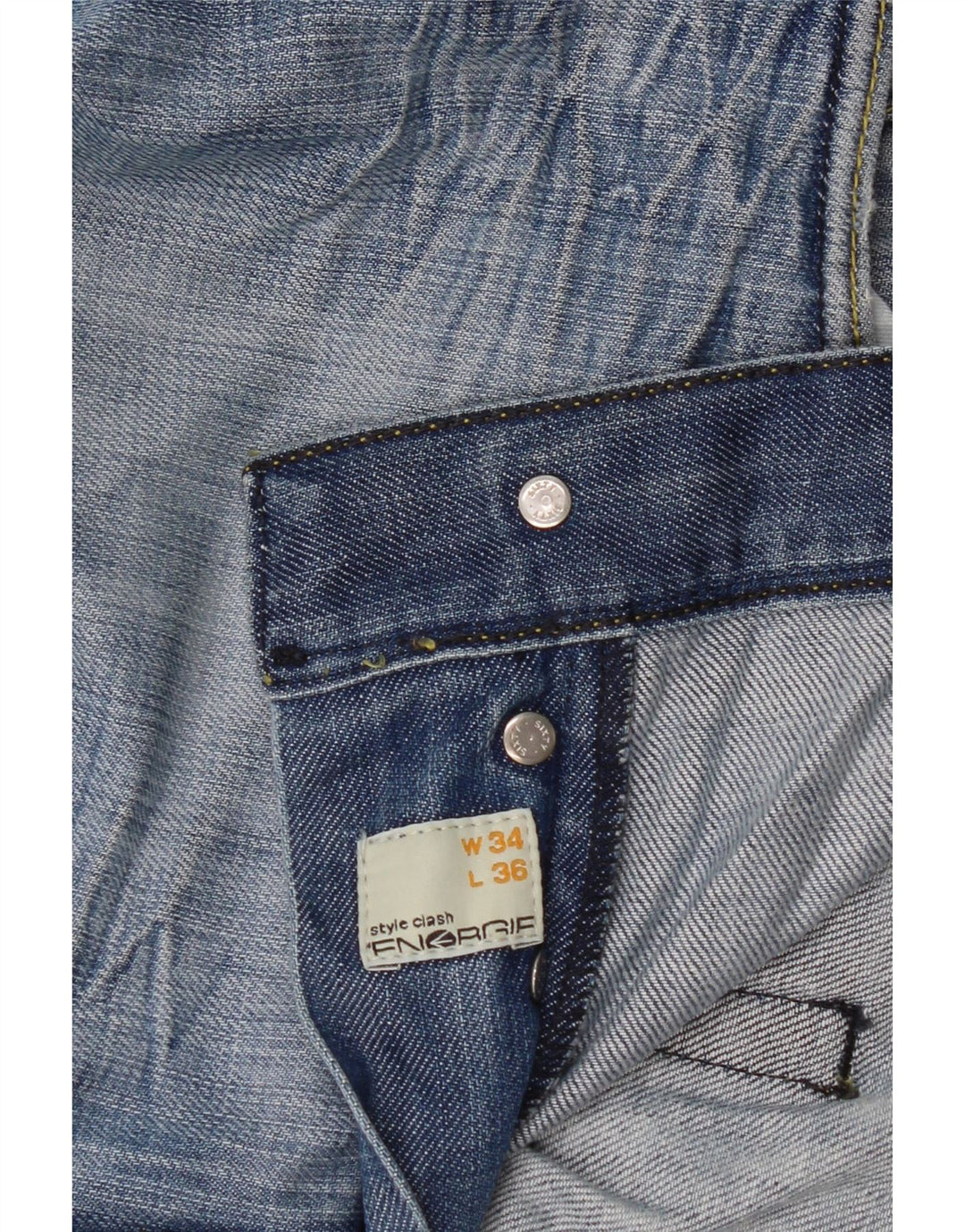 Vaqueros rectos desgastados para hombre Energie W34 L36 Algodón azul