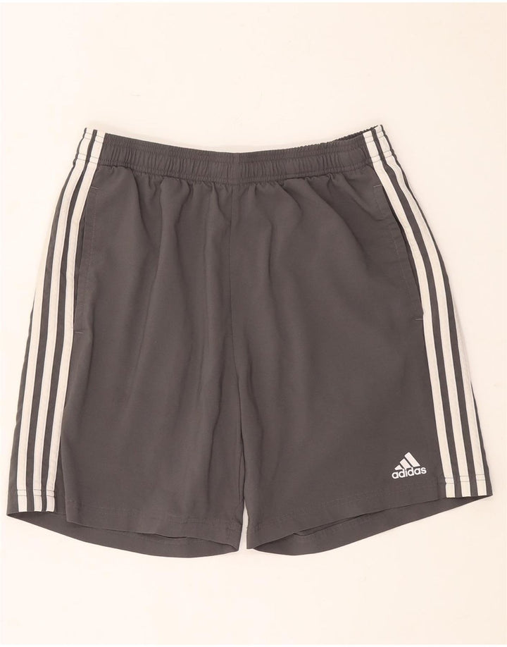 Adidas - Pantalones cortos deportivos para hombre, poliéster gris grande
