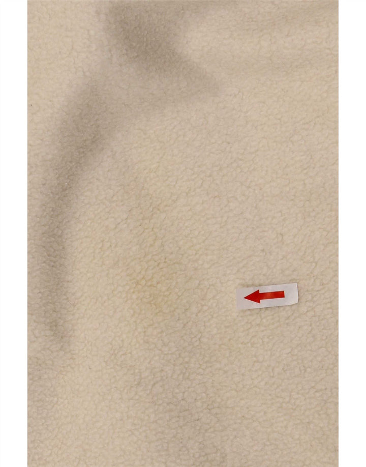 Silvy - Jersey de forro polar con cuello y botones para hombre, tamaño grande, color blanco roto, poliéster Fair Isle