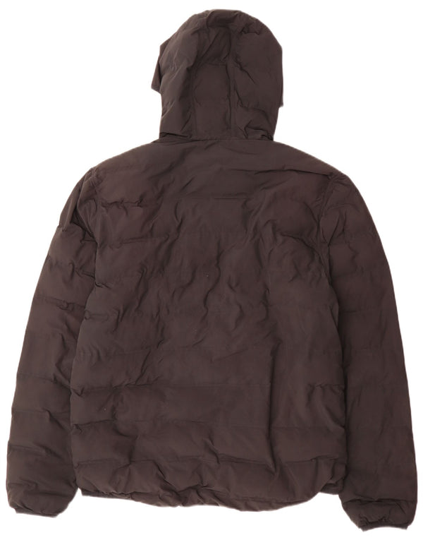 Fred Perry Chaqueta acolchada con capucha para hombre UK 40 Large Poliéster negro