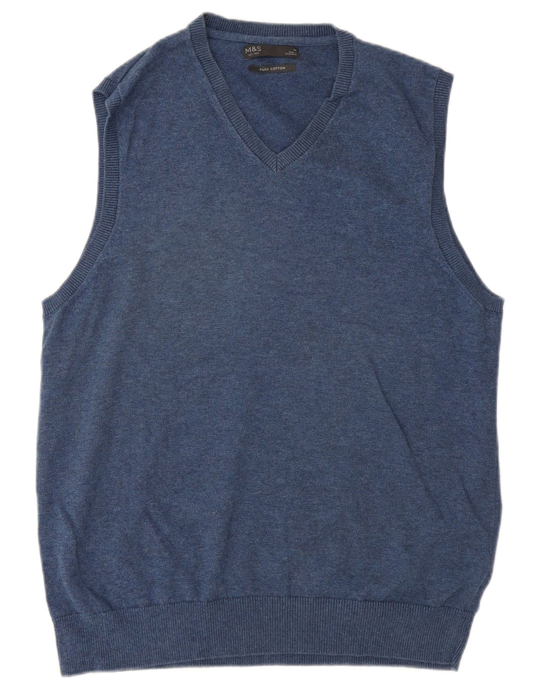 Marks & Spencer - Camiseta sin mangas para hombre, talla mediana, algodón azul marino