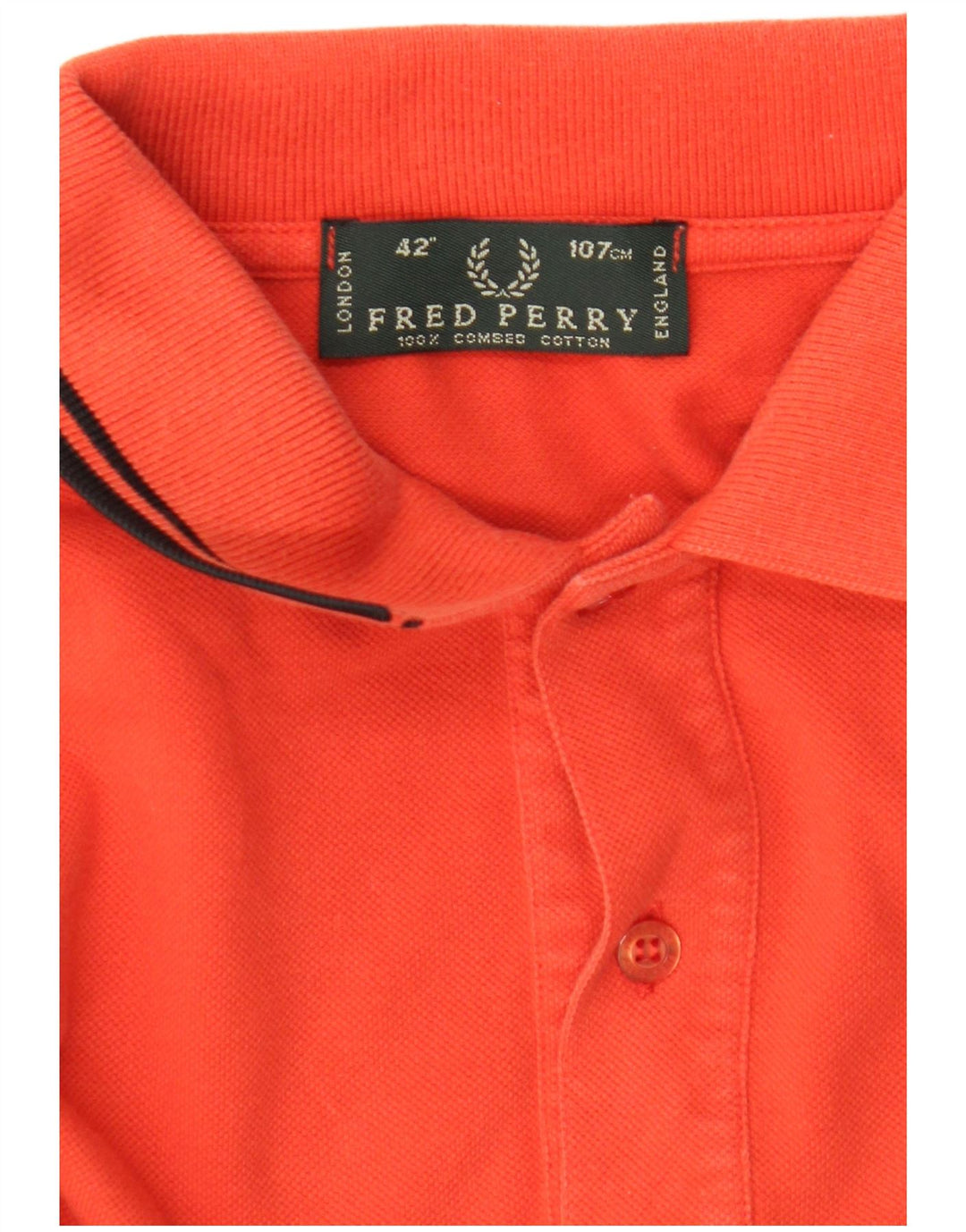 Fred Perry Polo De Manga Larga Para Hombre De Algodón Naranja Medio