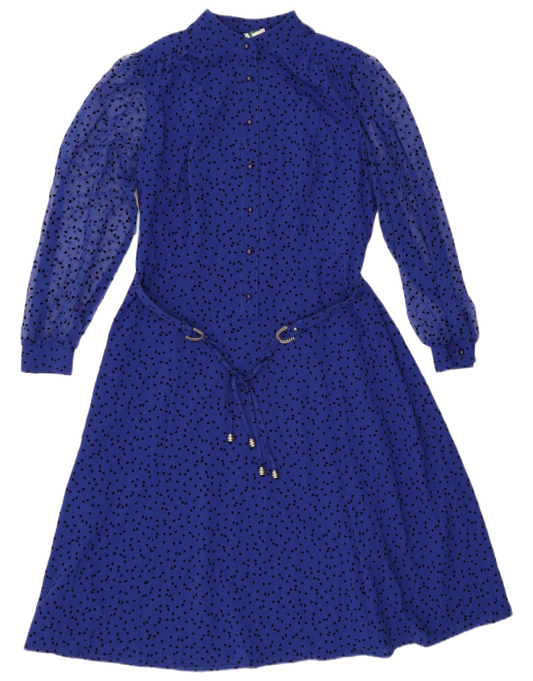 FRANKENWALDER Womens A-Line Dress UK 12 Medium Blue Spotted Polyester