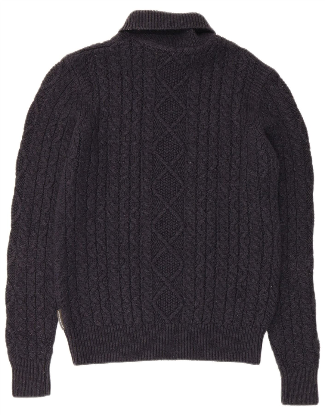 French Connection Suéter tipo jersey con cuello vuelto para mujer UK 10 Small Azul marino