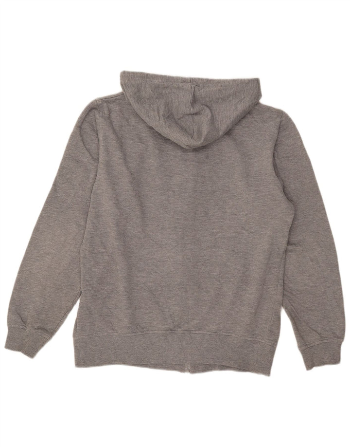 Fila Sudadera con capucha y cremallera gráfica para hombre, poliéster moteado gris pequeño