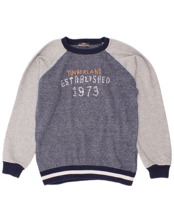 Timberland Jersey con cuello redondo para niños 9-10 años Azul Colorblock