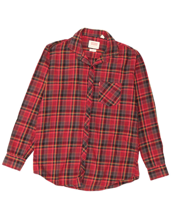 Levi's Camisa de franela slim fit XL a cuadros rojos para hombre