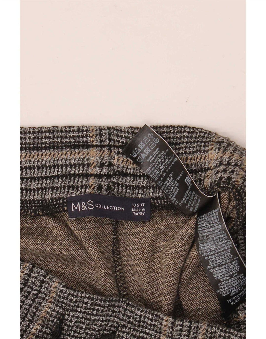 Marks & Spencer Pantalones para mujer UK 10 Small W30 L26 Gris pata de gallo