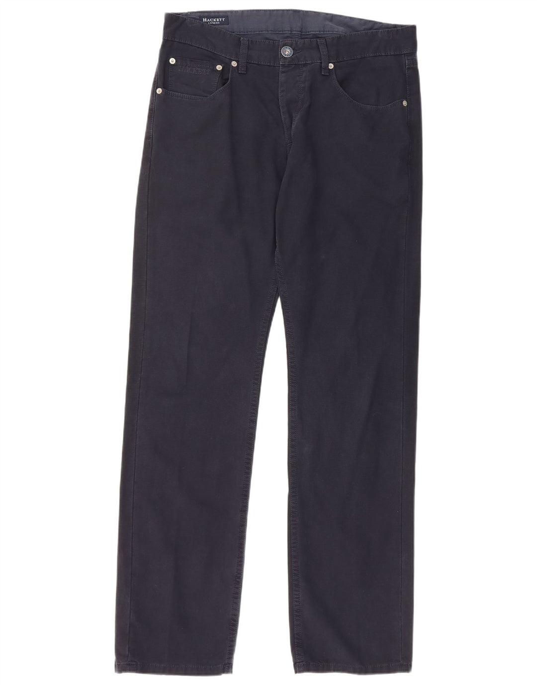 HACKETT Pantalones rectos informales para hombre W34 L32 Algodón azul marino