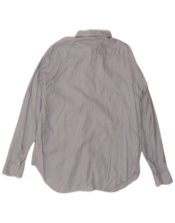 Armani Collezioni Camisa para hombre Talla 44 17 1/2 XL Azul Geométrico