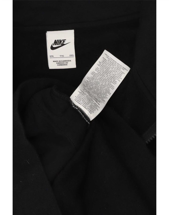 Nike - Sudadera con cuello y cremallera para hombre, talla 2XL, algodón negro