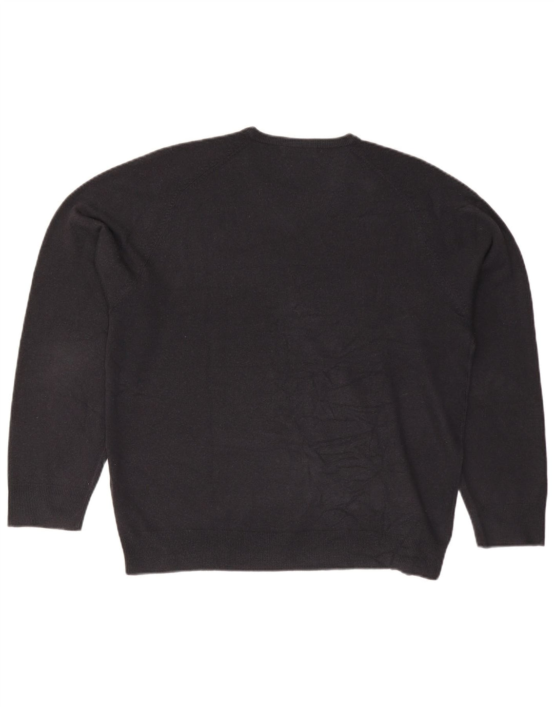 Marks & Spencer Suéter tipo jersey con cuello en V azul Harbor para hombre, talla grande, azul marino