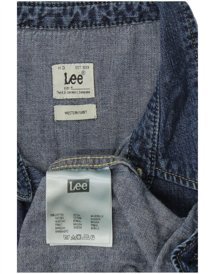 Camisa vaquera LEE para hombre de algodón azul marino medio