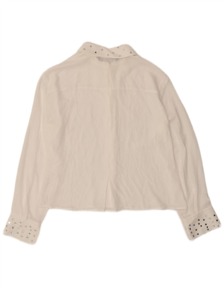 Zara Mujer Camisa Holgada UK 40 Small Off White Modern