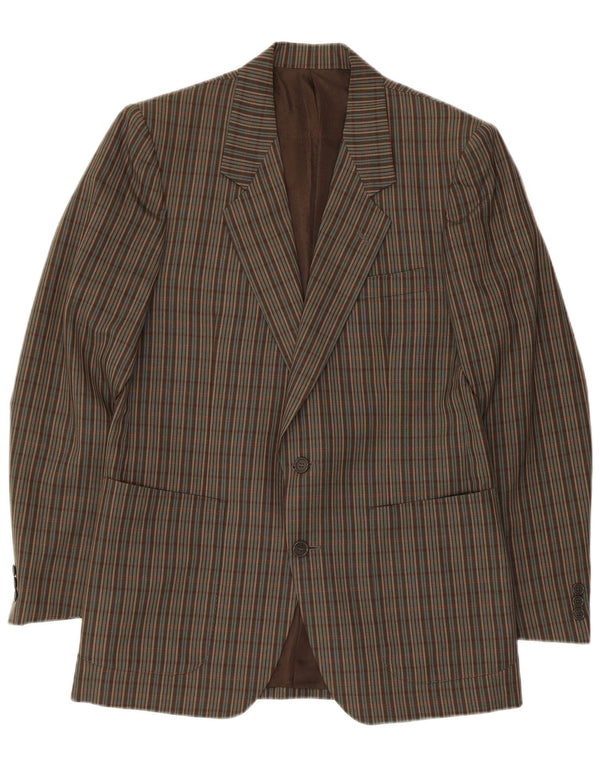 Pierre Cardin Chaqueta tipo blazer de 2 botones para hombre UK 38 Medium Brown Check