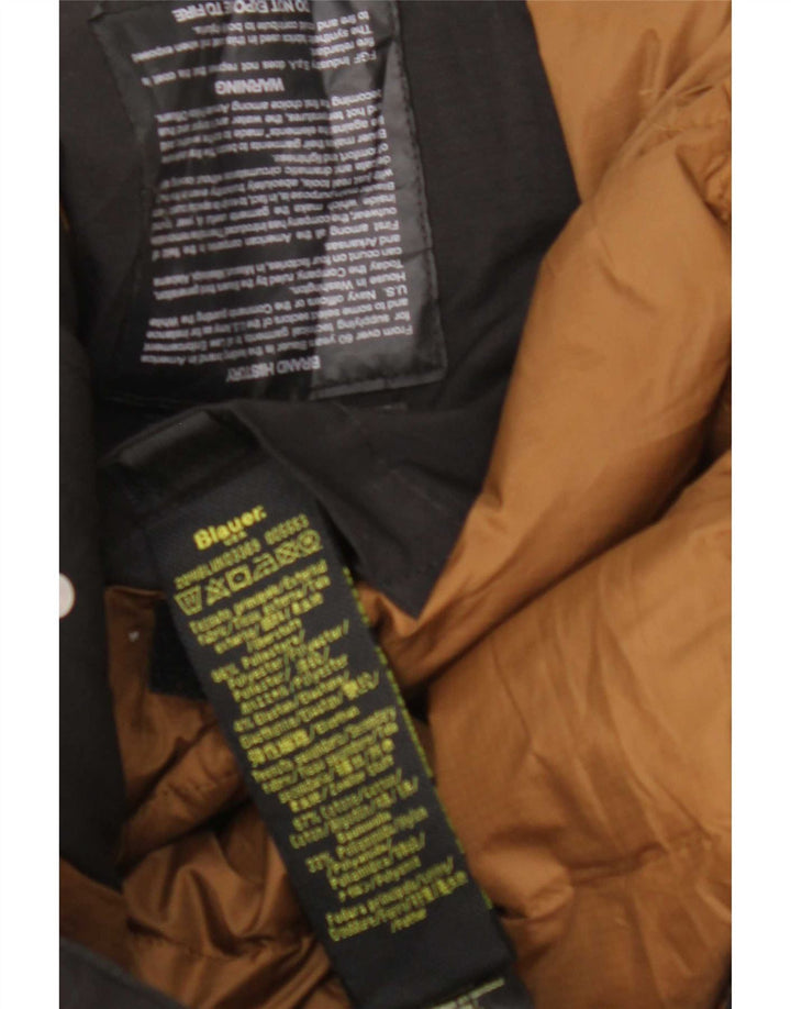 Blauer Abrigo acolchado con capucha para hombre UK 44 2XL Poliéster negro