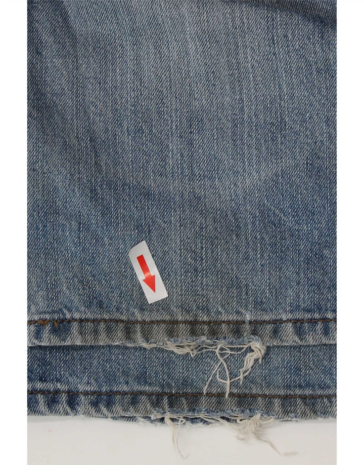 Marks & Spencer Jeans Rectos Regulares Desgastados para Hombre W36 L31 Algodón Azul